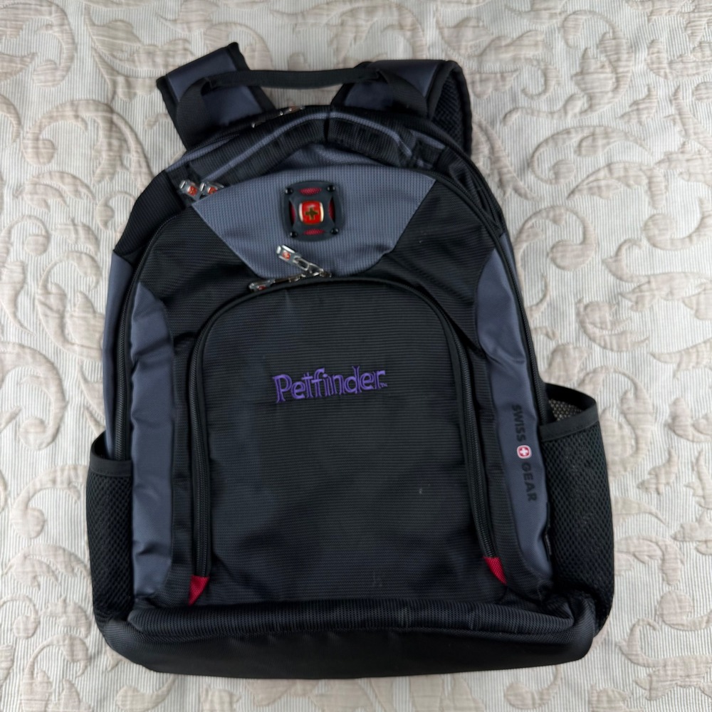 SwissGear Petfinder Laptop Backpack Black Gray Multi-Pocket Travel School Bag